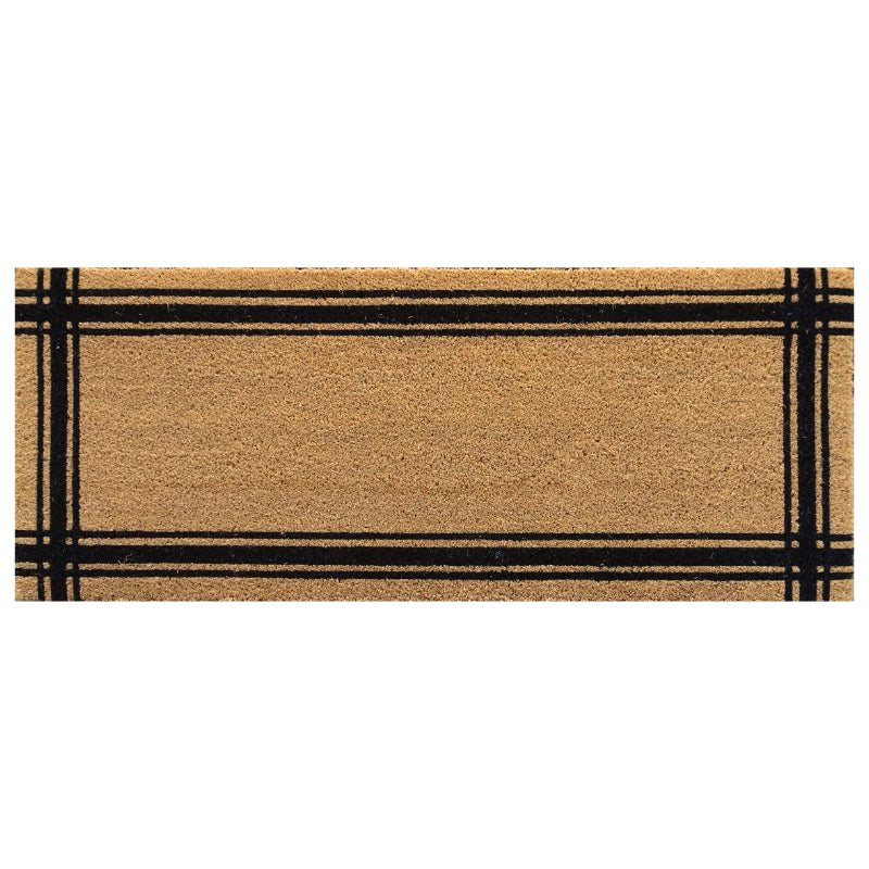 Personalised Black Border Coir Doormat - 45 cm x 120 cm