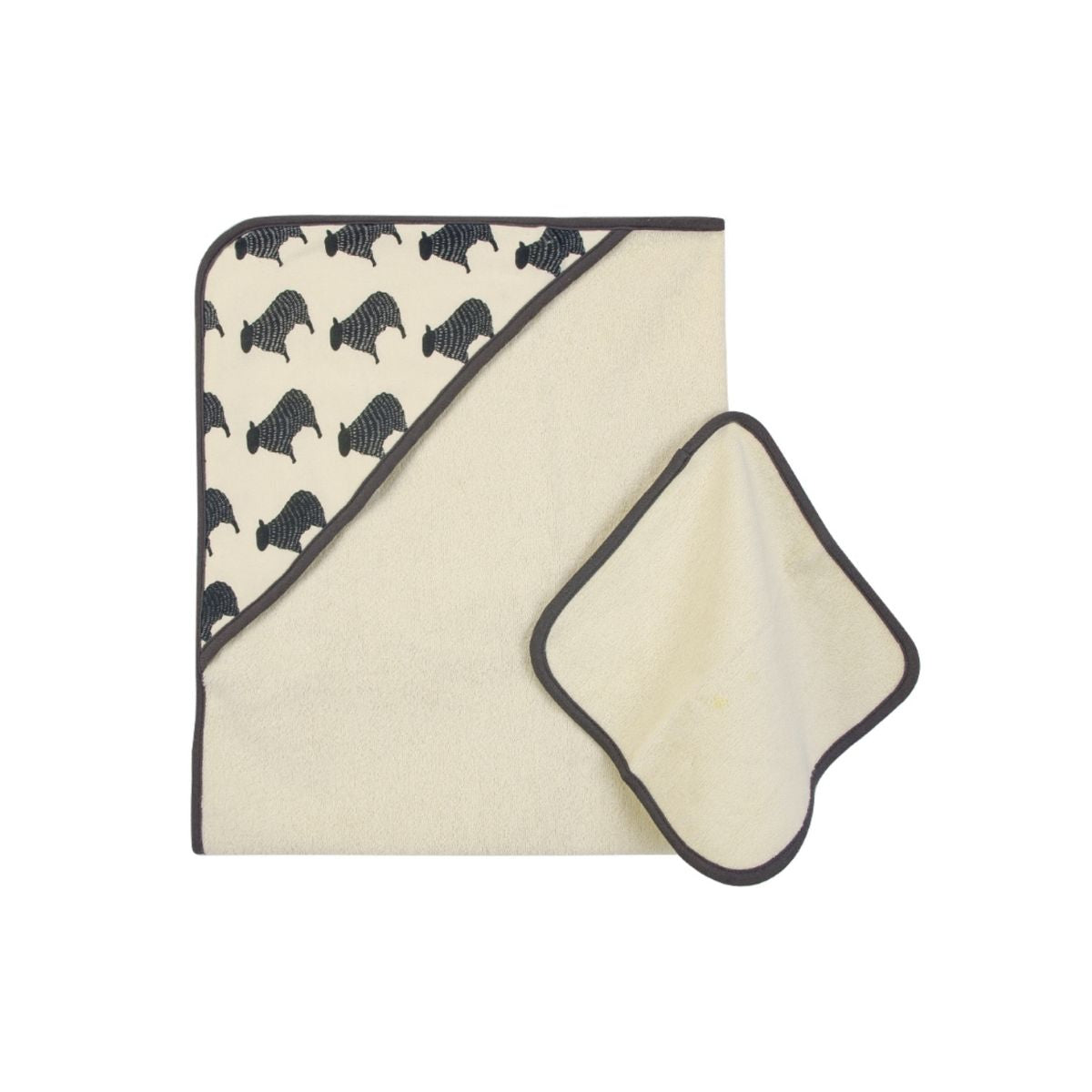 Sheep Print Hooded Towel Wash cloth