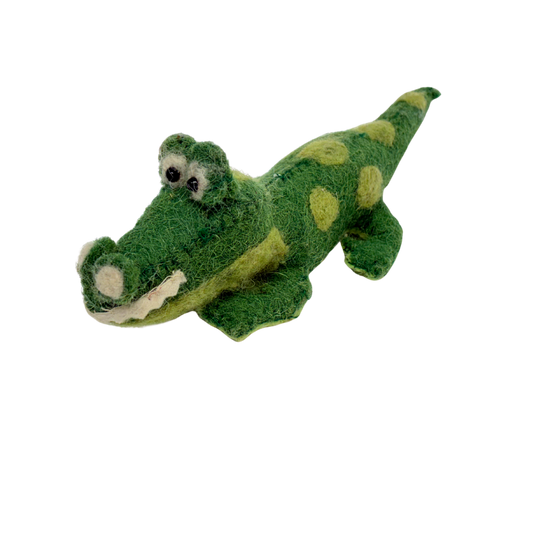 Carla Crocodile wool felt toy by Blue Bunny — 18cm handcrafted in India