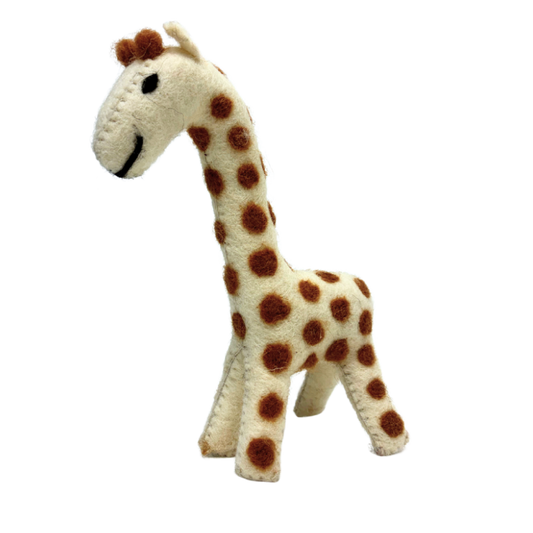 Jeremy Giraffe wool felt toy by Blue Bunny — 13cm handcrafted in India
