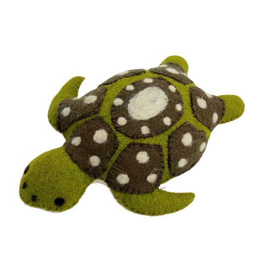 Tom Turtle wool felt toy by Blue Bunny — 15cm handcrafted in India