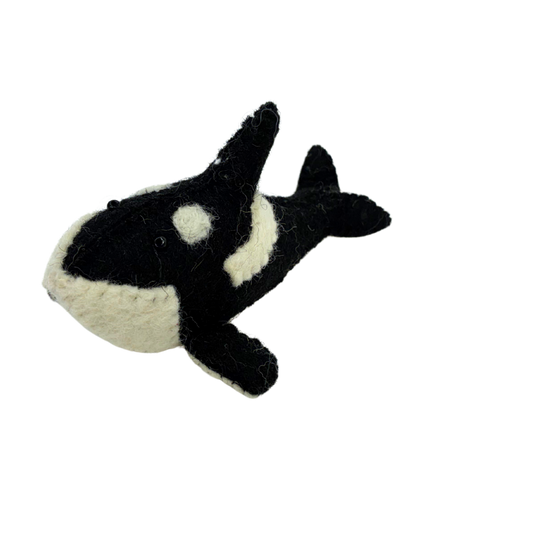 Orphilla Orca wool felt toy by Blue Bunny — 10cm handcrafted in India