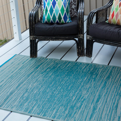 Brooklyn Teal Indoor Outdoor Rug