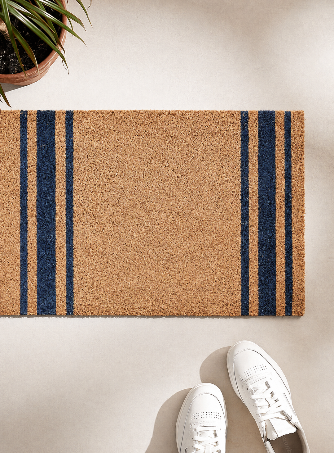 French Stripes Coir Doormat