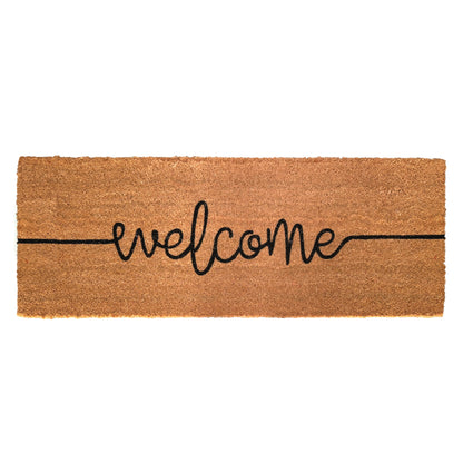 Welcome natural coir entrance doormat long 45x120cm | The Trading House NZ