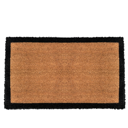 Natural coir doormat with black trim border 45x75cm | The Trading House NZ
