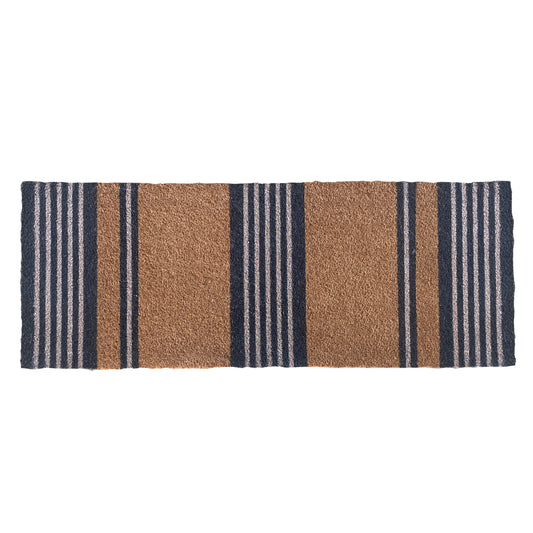 Grey Stripes Coir Doormat - 45 cm x 120 cm