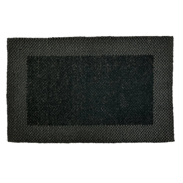 Black tufted polypropylene border doormat 60x90cm | The Trading House NZ