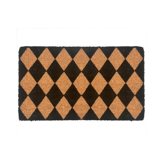 Diamond Coir Doormat Black Natural
