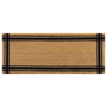 Natural coir doormat with black border long 45x120cm | The Trading House NZ