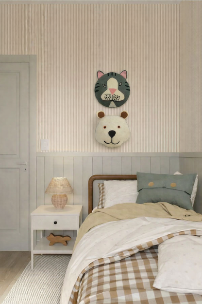 Albert Flat Head wool felt wall art by Blue Bunny — lifestyle display