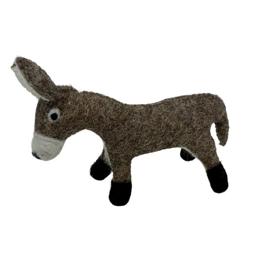 Doreen Donkey wool felt toy by Blue Bunny — 15cm handcrafted in India