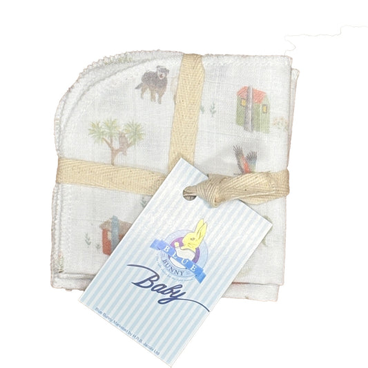 Farm Muster Muslin Washcloths 2 Pack