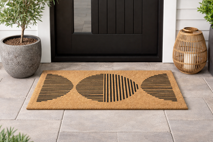 Flocked polypropylene circle doormat detail | The Trading House NZ