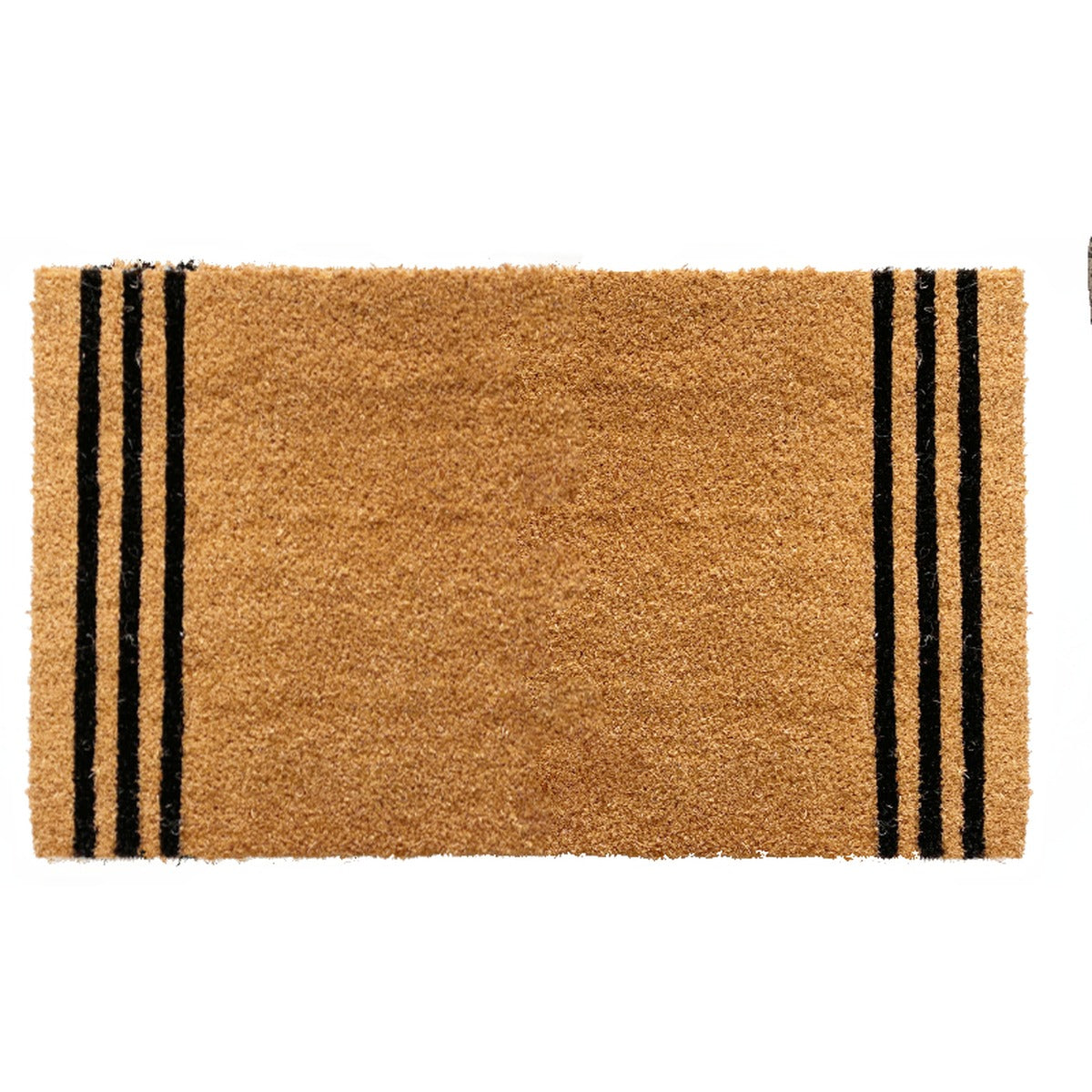 Doormat with black stripes on a natural background