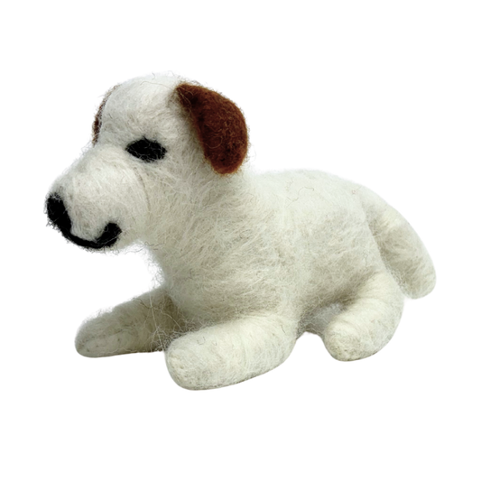 Douglas Dog wool felt toy by Blue Bunny — 10cm handcrafted in India