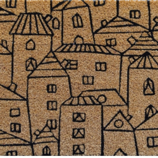 Village Coir Doormat 45x75cm lifestyle styled | The Trading House NZ